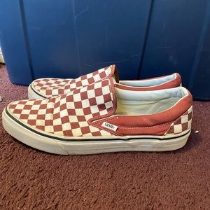 Maroon checkered vans
